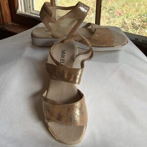 Vaneli Metallic Gold Strappy Sandals